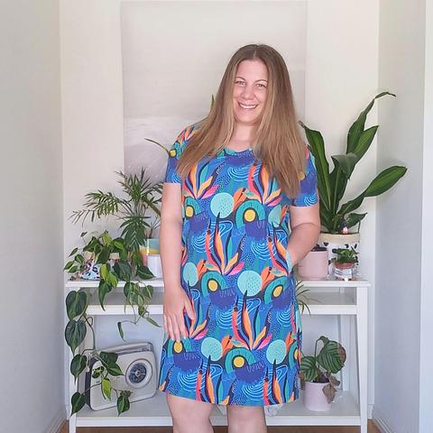 Summer abstract Cockatoo Shift Dress with pockets