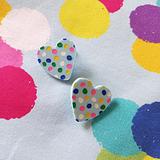 Confetti heart earrings
